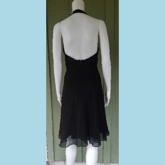 New ADRIANNA PAPELL Boutique Black Silk Dress 6 - Picture 4 of 5